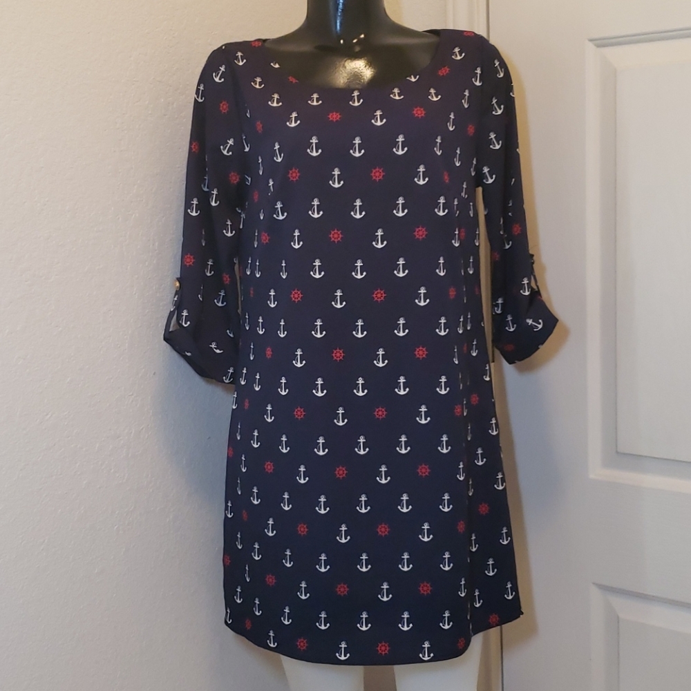 Pink Owl Anker print Dress